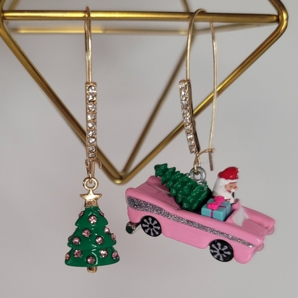 Betsey Johnson Jingle Bell Bling Bauble Charm Christmas Neclace AND Earrings - Picture 8 of 16